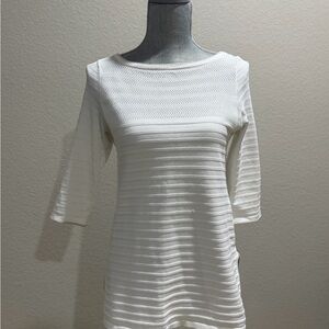 White House Black Market White Textured Top